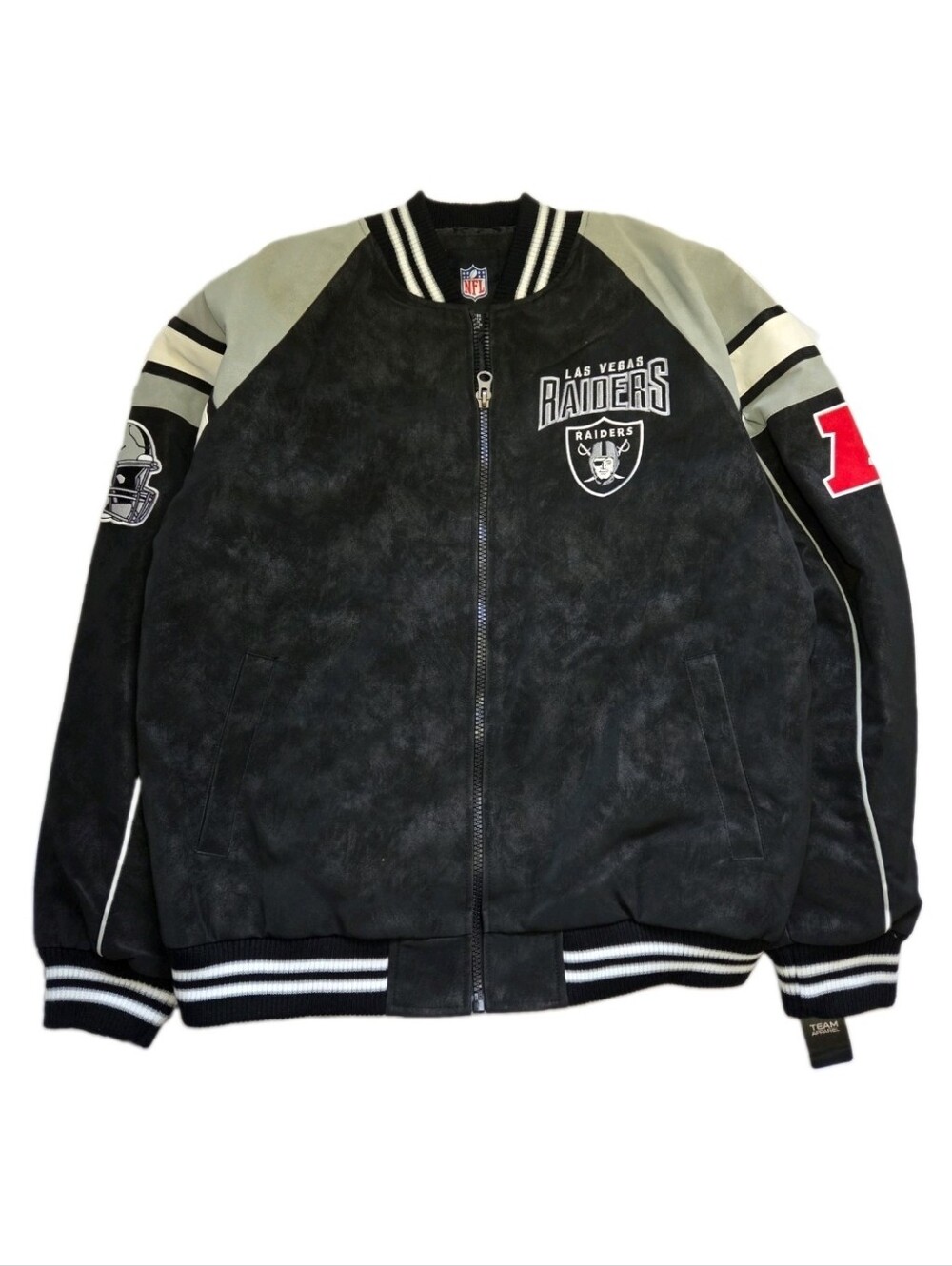 NFL Las Vegas Raiders Full-Zip Jacket, XL New Licensed Vintage Retro Styled